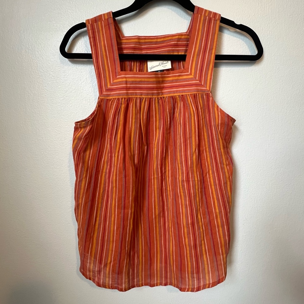Universal Thread Women’s Striped Orange Sleeveless Top Size X-Small